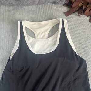 Black and White Racerback Tank Top